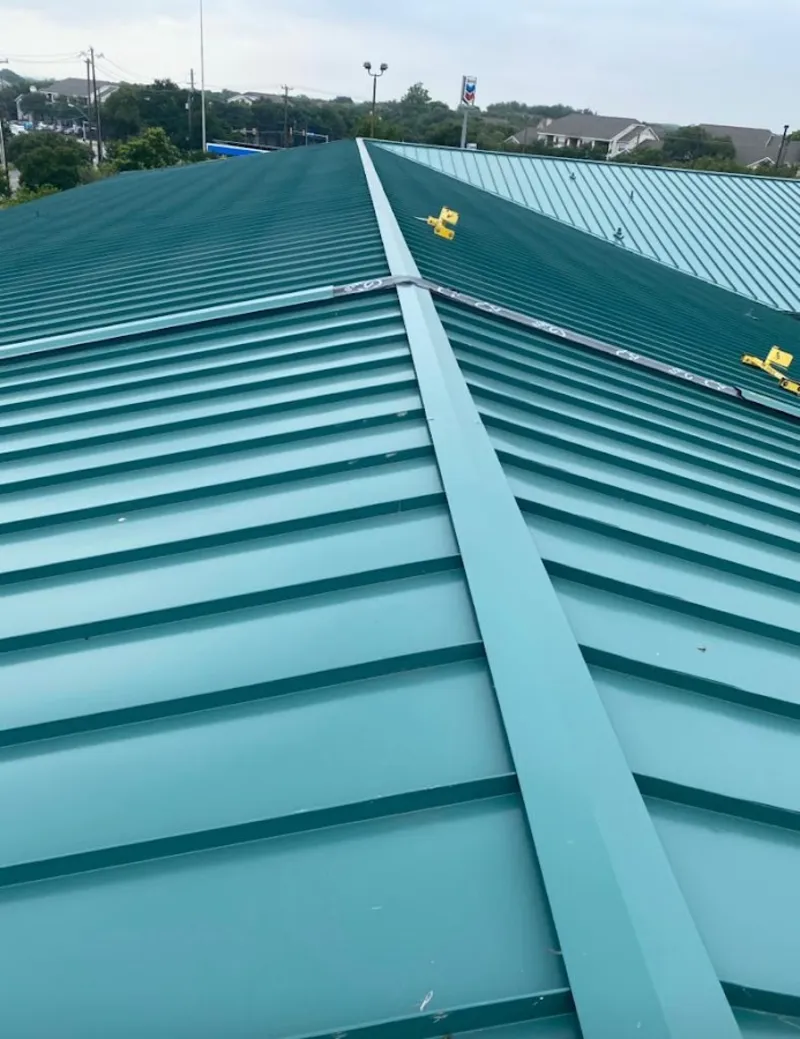 Green commercial metal roof ridge and valley for Metal Roof Repair in Bellmawr